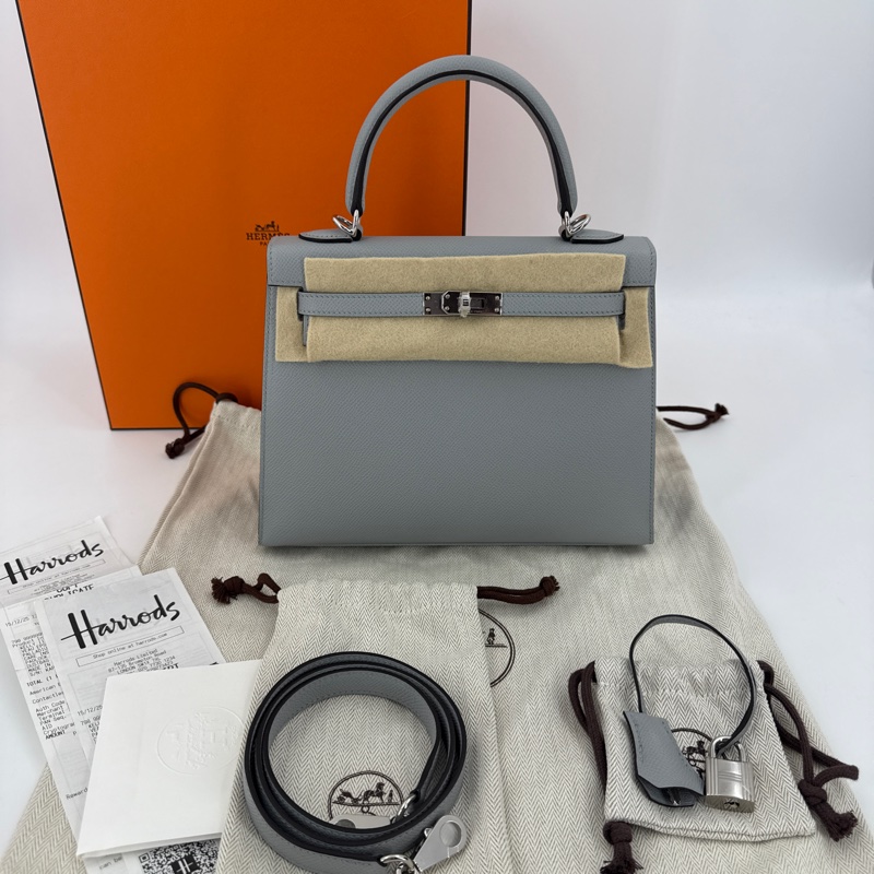 Hermes Kelly 25 Stamp K Color 8U Blue Glacier Brand new full set-0