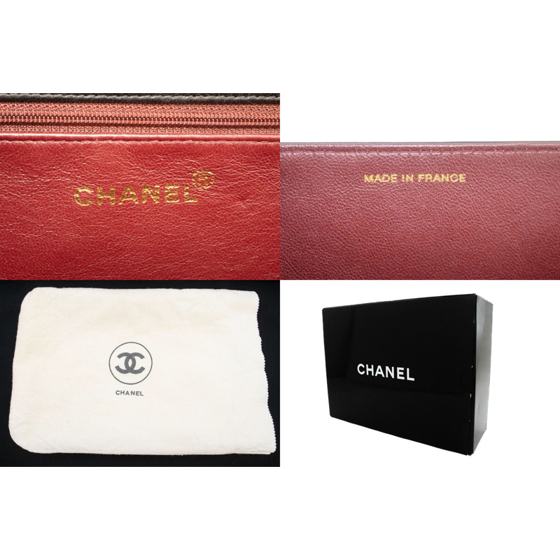 【日本直送】香奈兒黑色菱格紋羊皮全翻蓋鏈條肩背包/手拿包-7