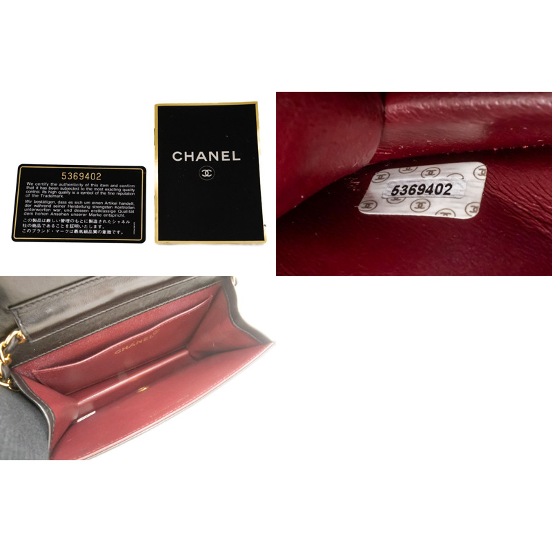 【日本直送】香奈兒黑色菱格紋全蓋小鏈條單背包/手拿包-8