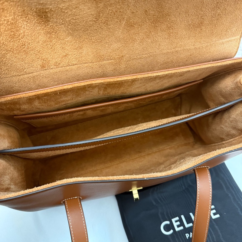 CELINE賽琳思琳 焦糖色Soft 16 牛皮手提單肩包中號女款 尺寸：長32cm 寬15cm 高24cm-6