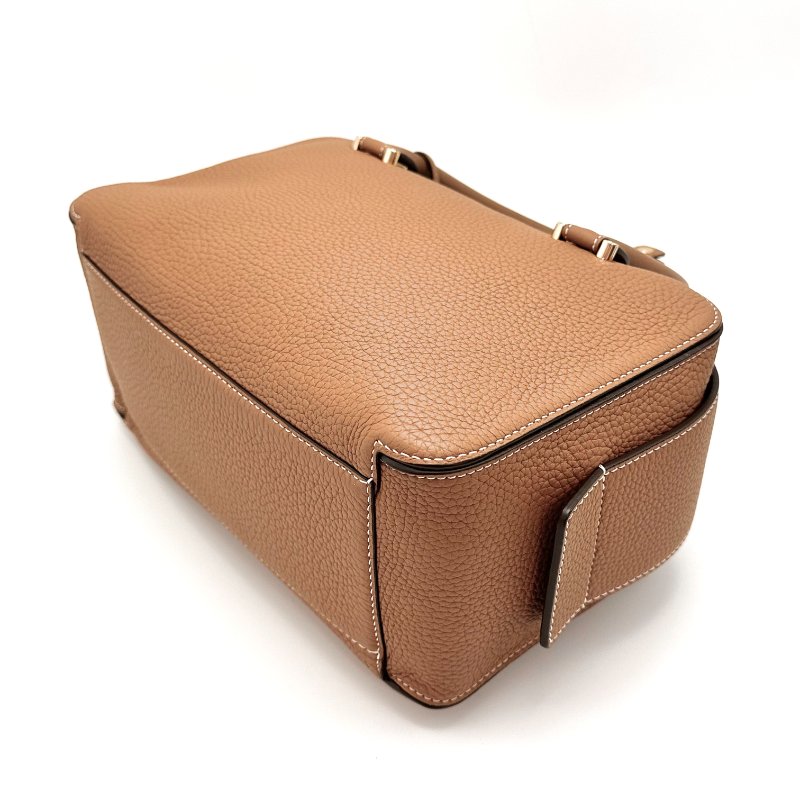 DELVAUX 棕色金扣CoolBox系列 中號手提肩背斜背包27*17*12 98新配件塵袋*2  卡冊 保卡-5