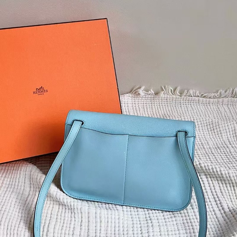 Hermes Halzan mini U2微風藍 swift皮 22*13*6cm 98新配件盒子塵袋-6