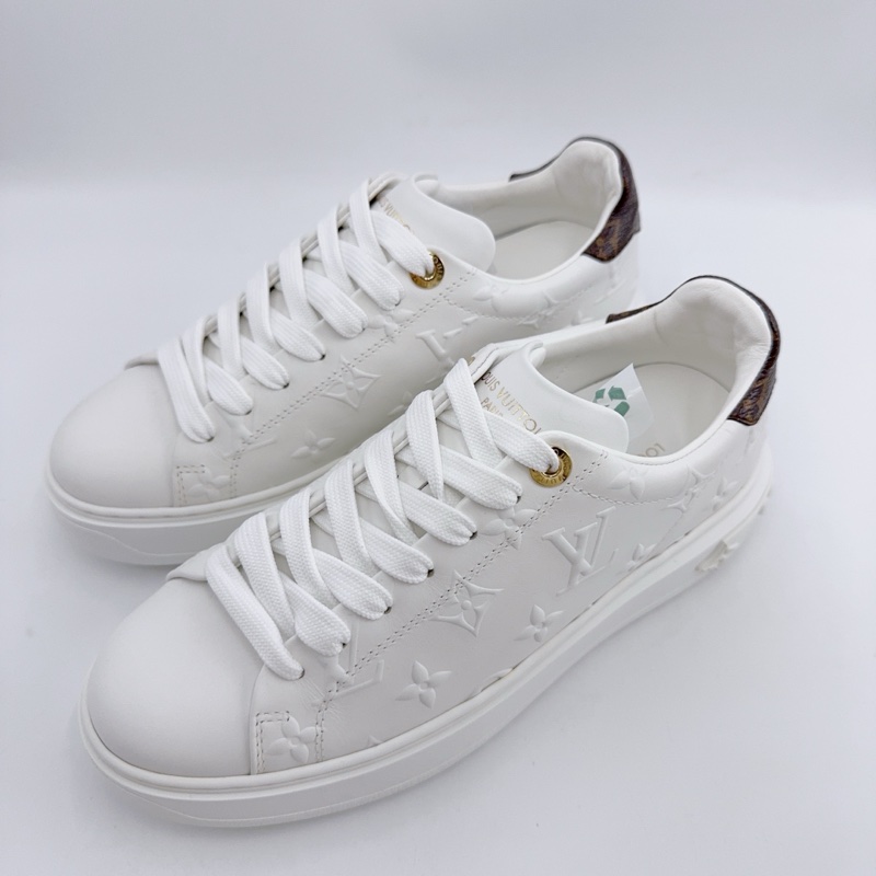 99新Lv路易威登37码小白鞋 白色浮雕满印板鞋-2