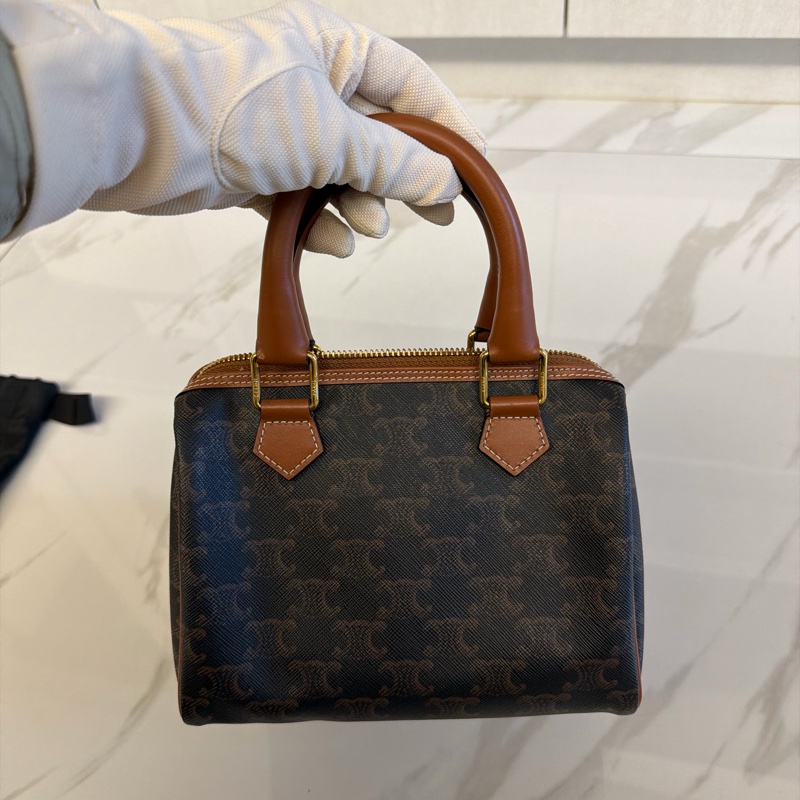 CELINE 標誌印花小號波士頓包-4