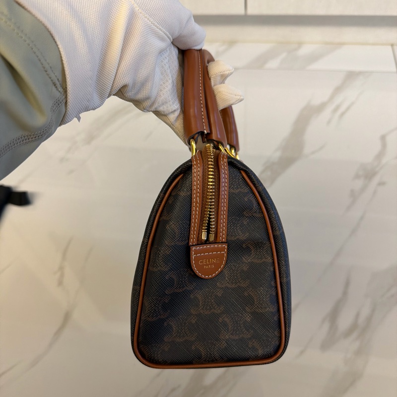 CELINE 標誌印花小號波士頓包-5