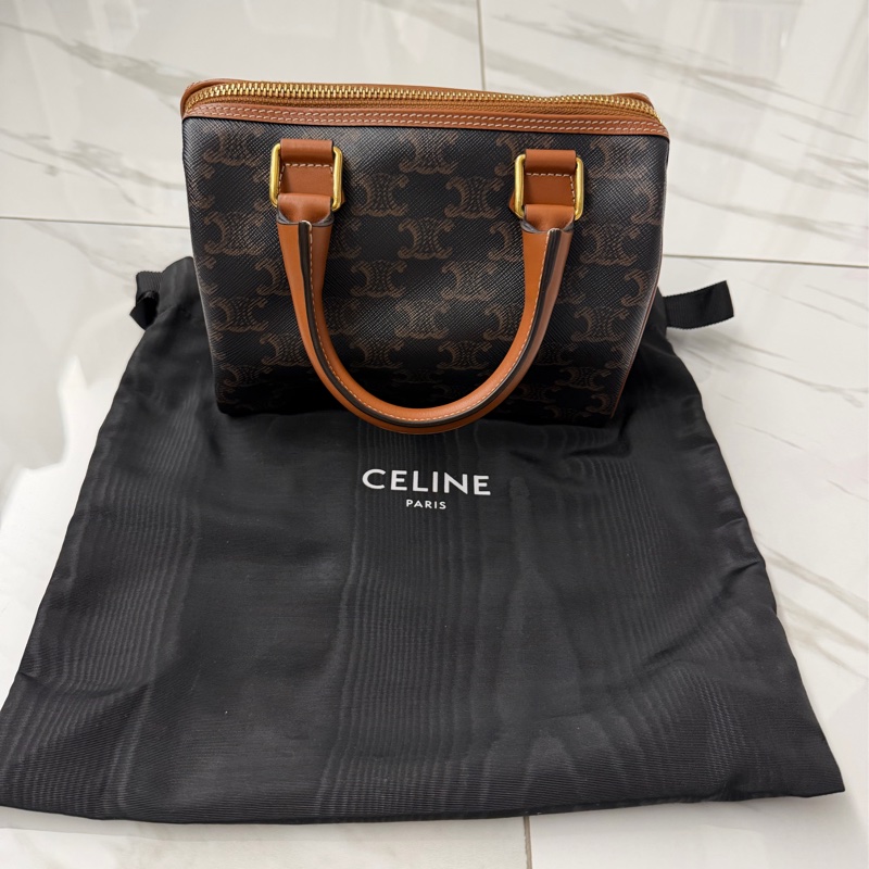 CELINE 標誌印花小號波士頓包-7