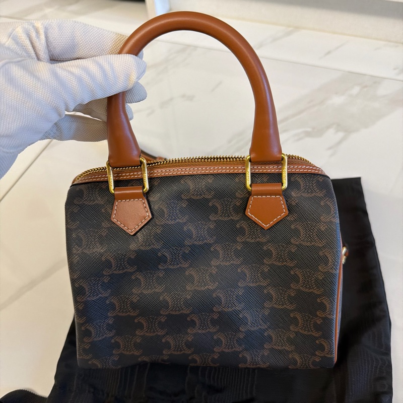 CELINE 標誌印花小號波士頓包-8