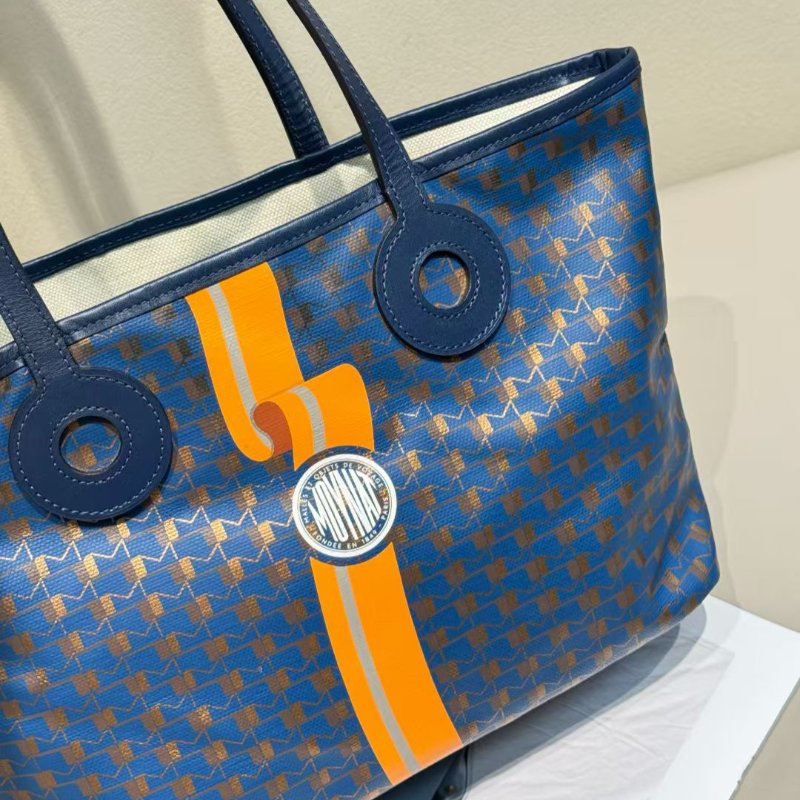 Moynat 日本限定彎曲彩條圖案 手提托特包 29*13*22cm 99新配件塵袋-2