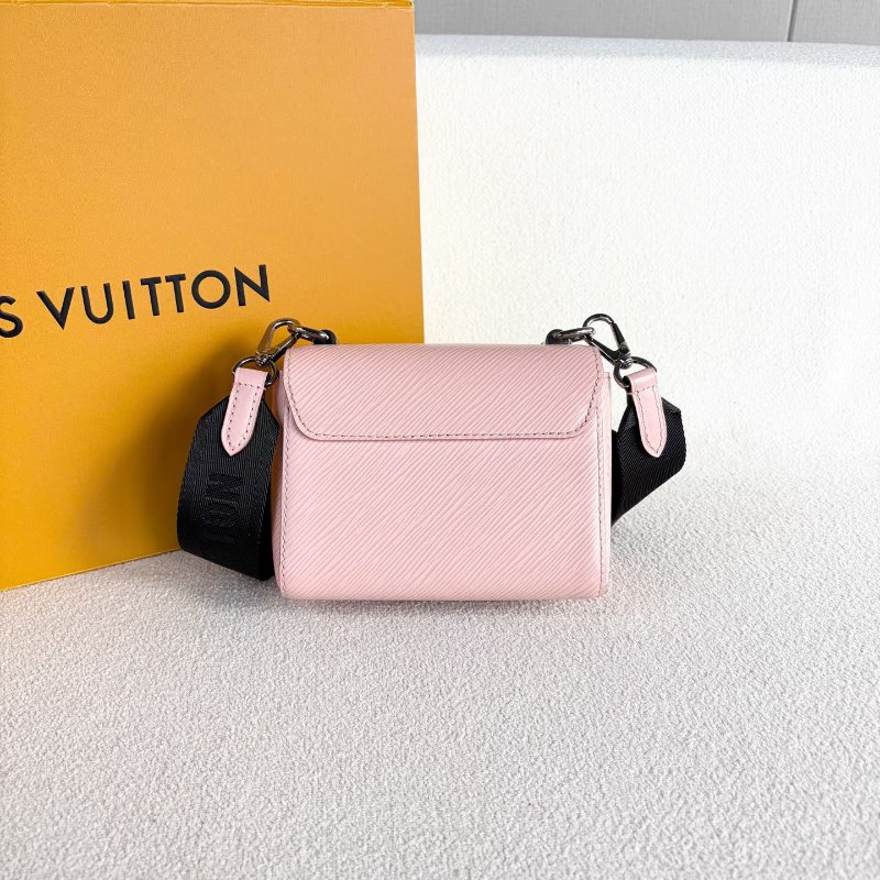️LV水波紋miniTwist 肩背斜背包粉色 銀扣 15.5*13*7 98新配件鏡子 塵袋 購證 盒子 肩帶-5