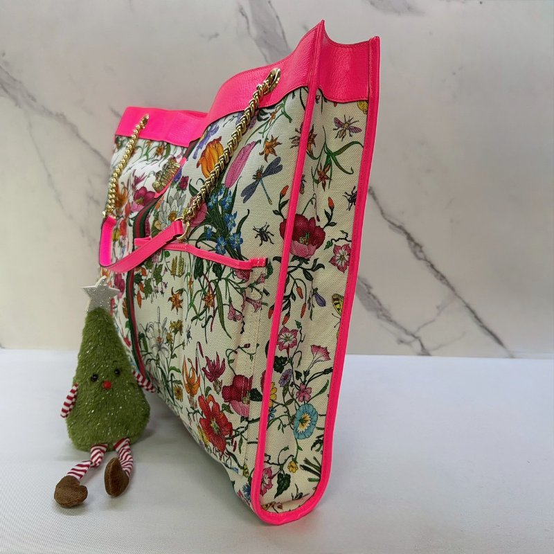 GUCCI Rajah Flora大型帆布托特包-2