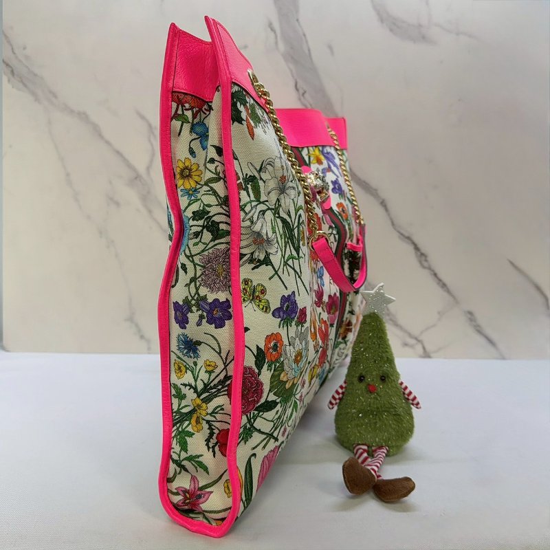 GUCCI Rajah Flora大型帆布托特包-3