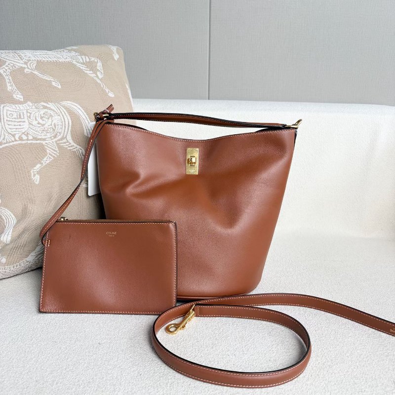 Celine Bucket16水桶包 棕色 牛皮23*25*22 98新配件肩帶 子包 塵袋-2