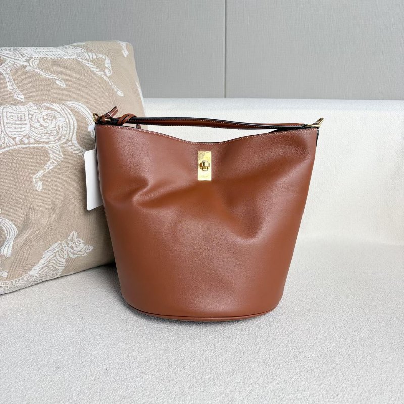 Celine Bucket16水桶包 棕色 牛皮23*25*22 98新配件肩帶 子包 塵袋-4