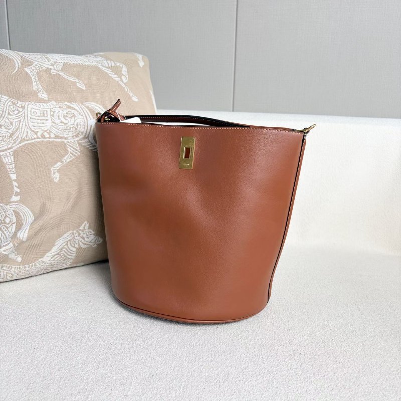 Celine Bucket16水桶包 棕色 牛皮23*25*22 98新配件肩帶 子包 塵袋-6