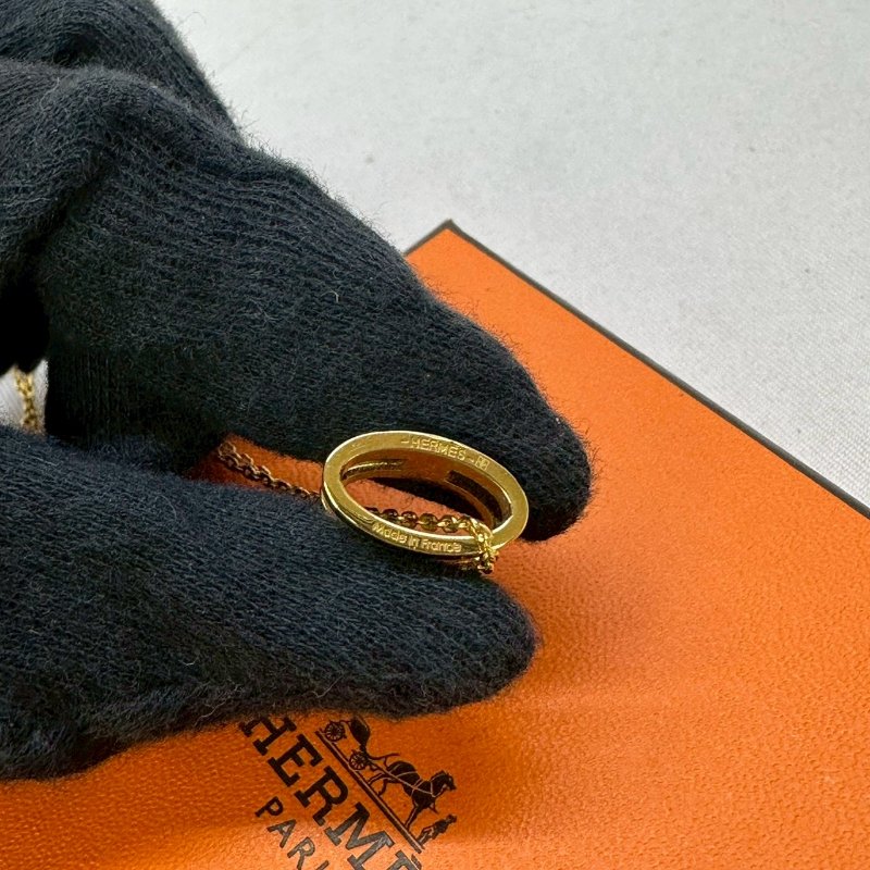 HERMES Pop H黑金立體簍空墜鍊-5