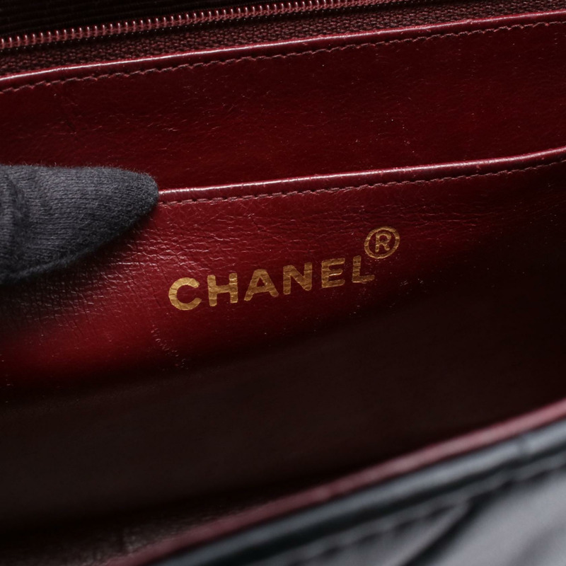 香奈兒 Jumbo Matelasse 34 單翻蓋鏈條肩背包，羊皮，黑色，金色五金，二手-3