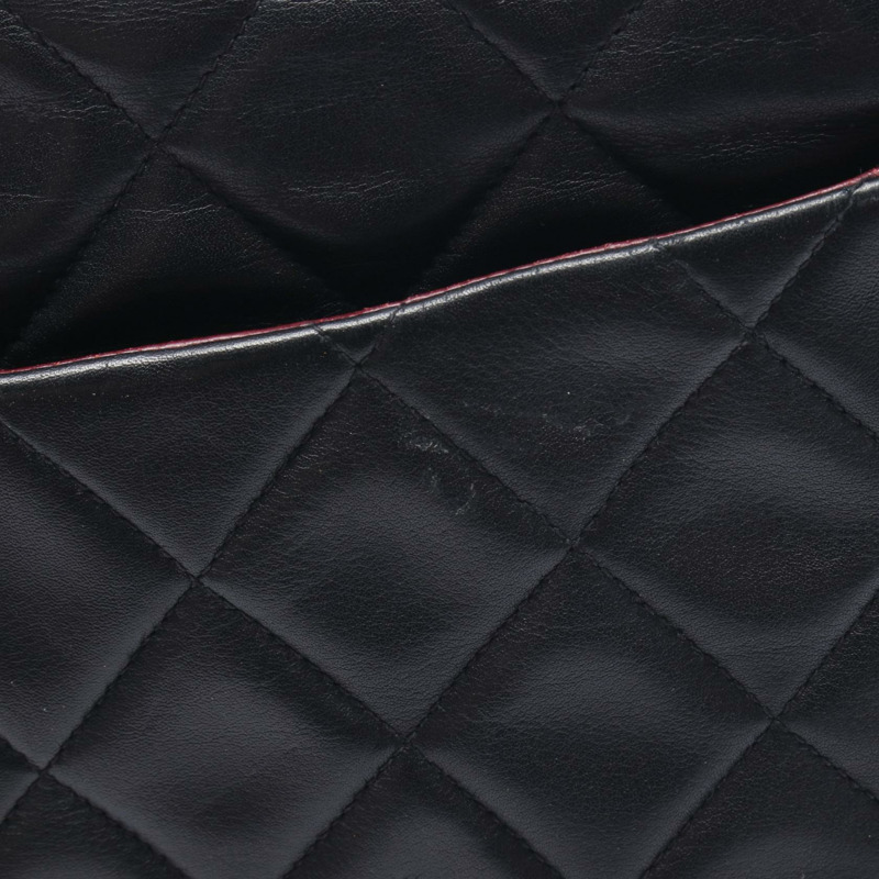 香奈兒 Jumbo Matelasse 34 單翻蓋鏈條肩背包，羊皮，黑色，金色五金，二手-11