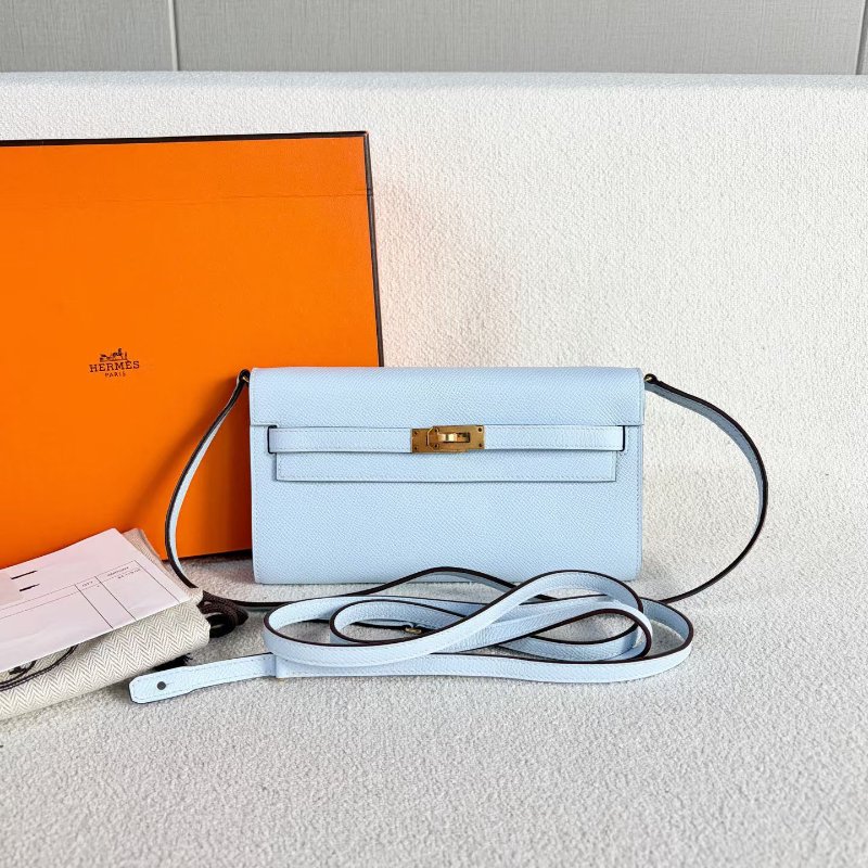 ️Hermes Kelly to go肩背斜背包 霧霾藍 金扣 epsom皮 20.5*12*3 99新配件盒子 肩帶 塵袋 購證-2
