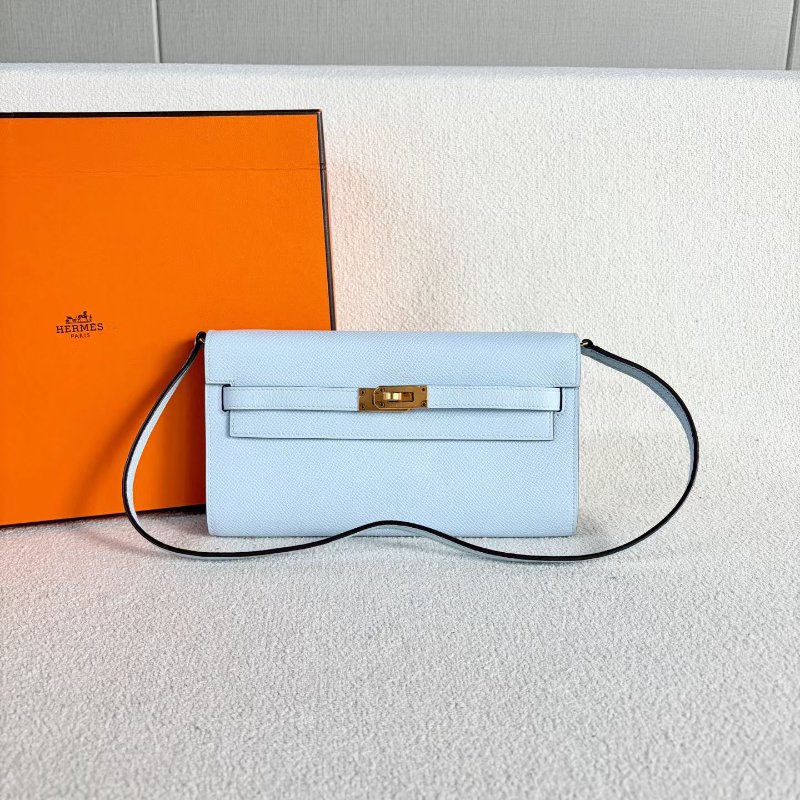 ️Hermes Kelly to go肩背斜背包 霧霾藍 金扣 epsom皮 20.5*12*3 99新配件盒子 肩帶 塵袋 購證-3