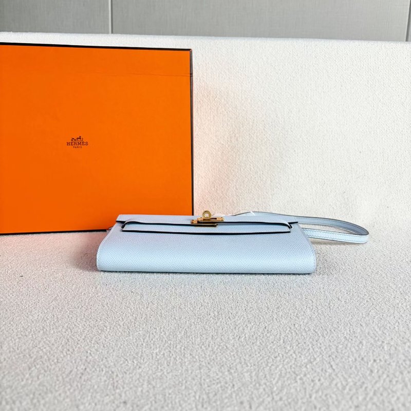 ️Hermes Kelly to go肩背斜背包 霧霾藍 金扣 epsom皮 20.5*12*3 99新配件盒子 肩帶 塵袋 購證-5