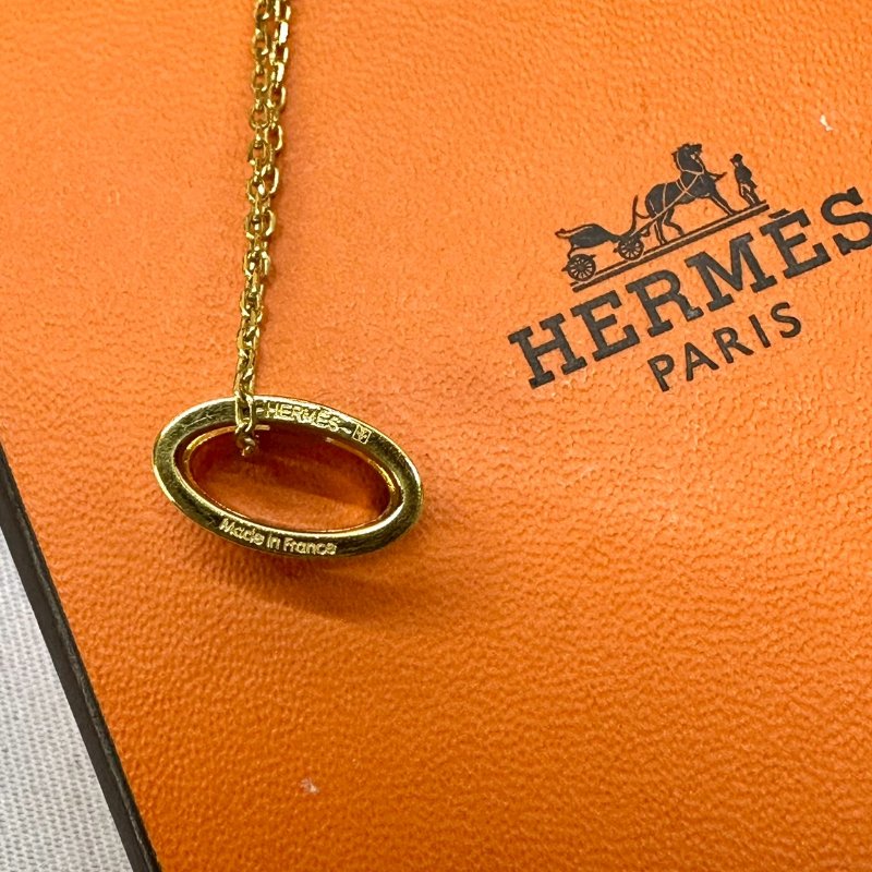 HERMES Pop H黑金立體橢圓墜鍊-4