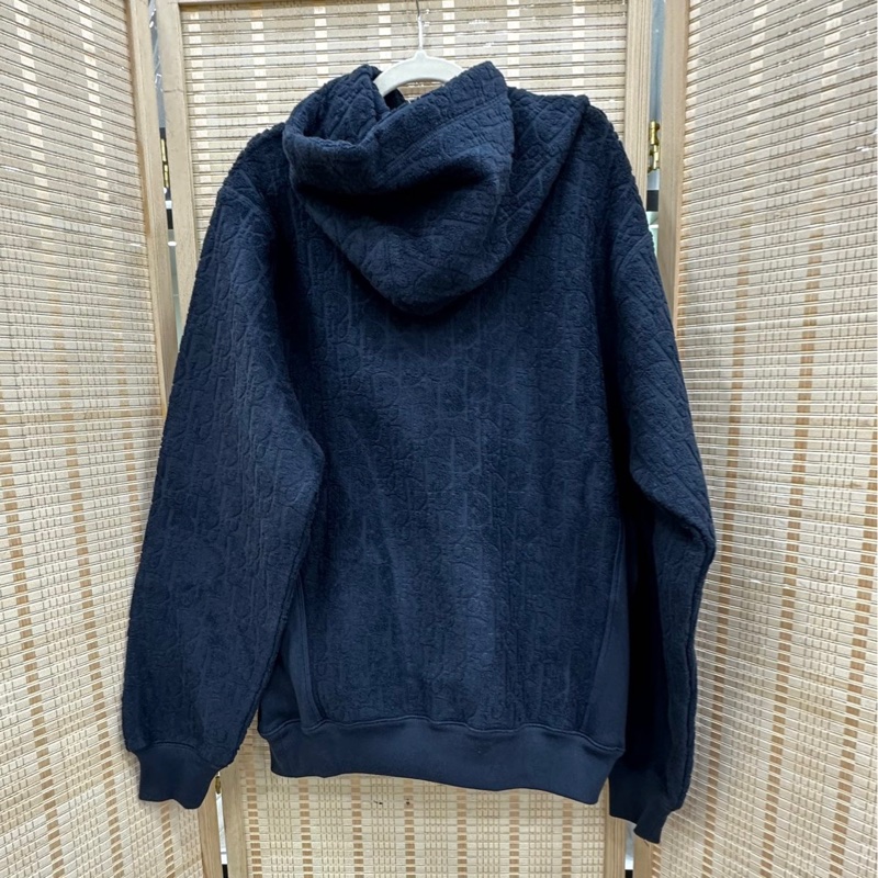 DIOR 迪奧 黑色老花滿印毛巾帽衫衛衣 男女同款 XXS碼-1