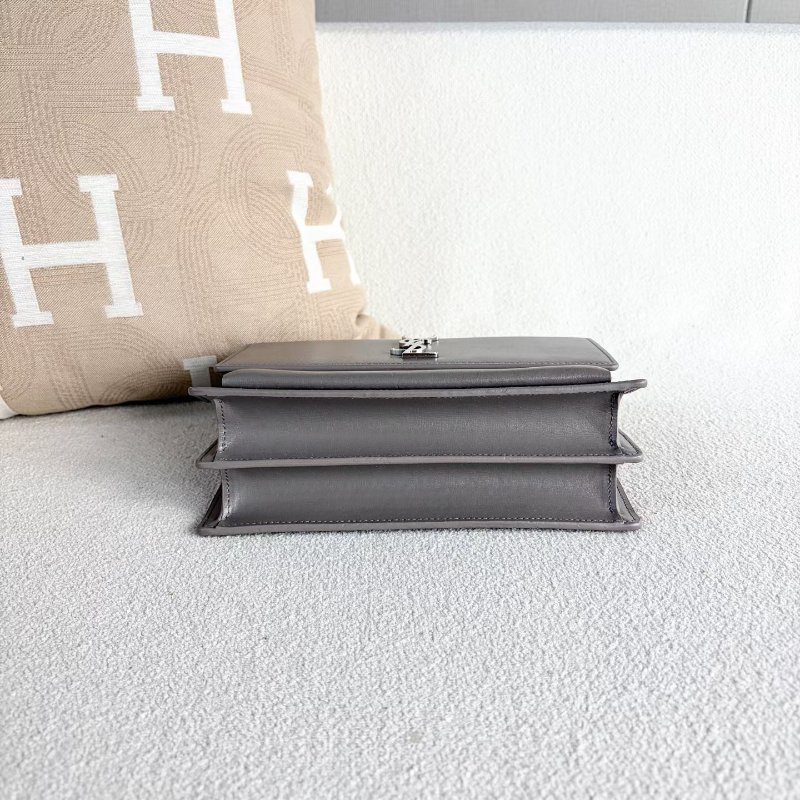 YSL Sunset日落包中號 灰色 銀扣 22*16*7 98新配件購證 塵袋-5