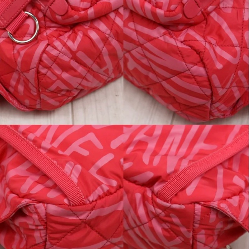 「JL精品代購」98新 Chanel香奈兒Coco Neige 粉紅尼龍雙肩包 Ic芯片款-9