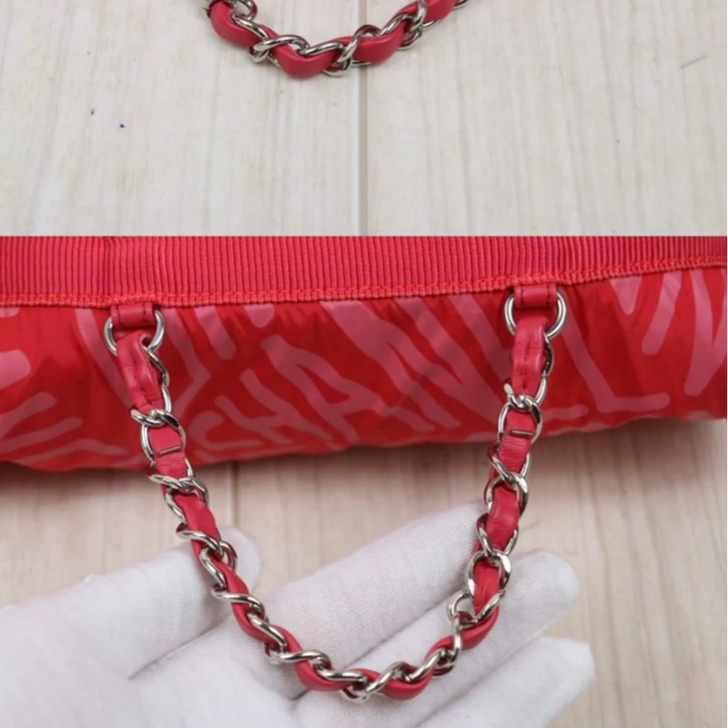 「JL精品代購」98新 Chanel香奈兒Coco Neige 粉紅尼龍雙肩包 Ic芯片款-10