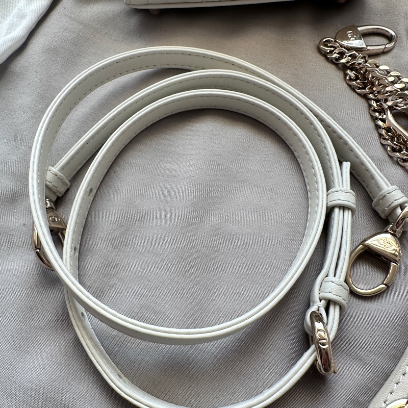 ✨【全新大全套可送禮】白金超mini Lady Dior 黛妃包 ✨ 有購證附件齊全 + 獨家加送鏈帶！-11