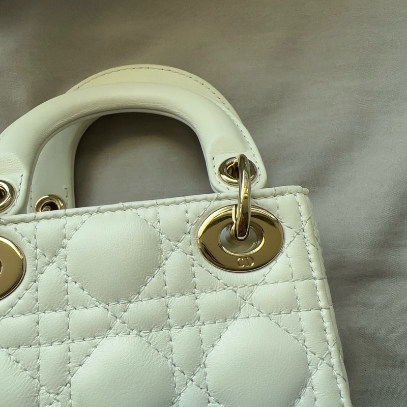 ✨【全新大全套可送禮】白金超mini Lady Dior 黛妃包 ✨ 有購證附件齊全 + 獨家加送鏈帶！-15