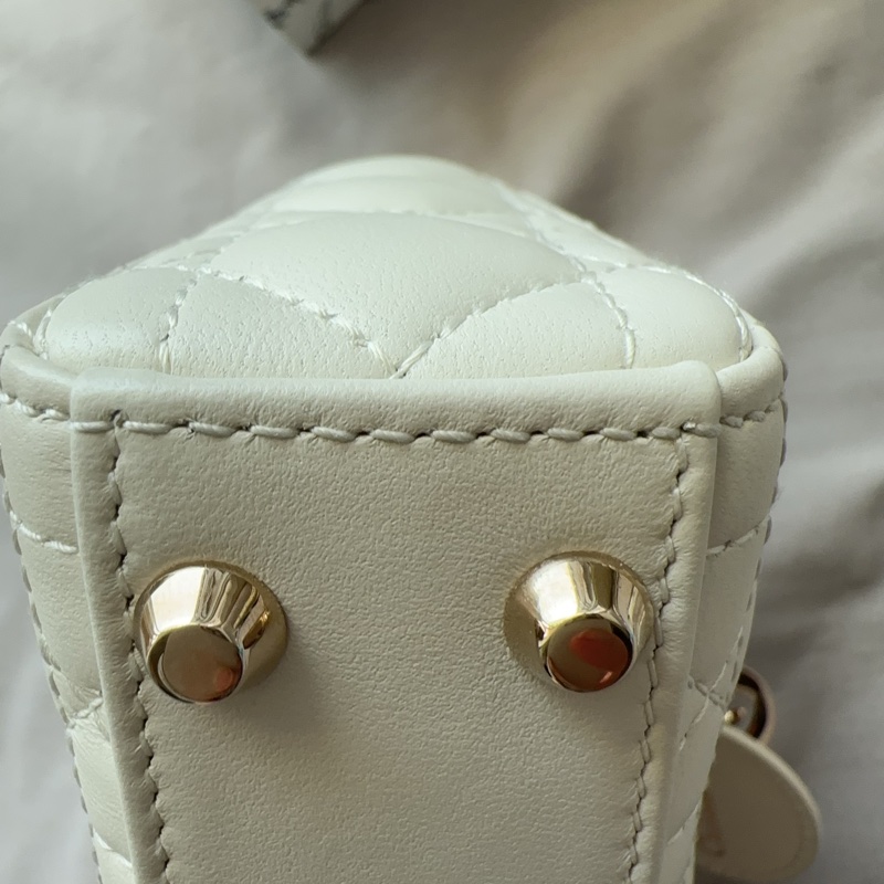 ✨【全新大全套可送禮】白金超mini Lady Dior 黛妃包 ✨ 有購證附件齊全 + 獨家加送鏈帶！-18