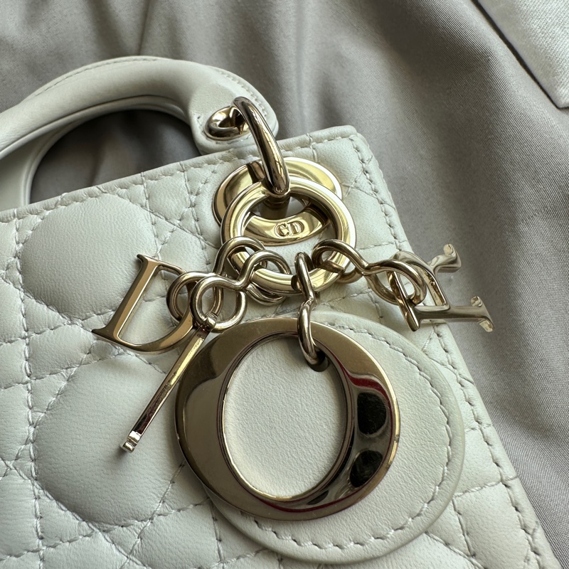 ✨【全新大全套可送禮】白金超mini Lady Dior 黛妃包 ✨ 有購證附件齊全 + 獨家加送鏈帶！-25