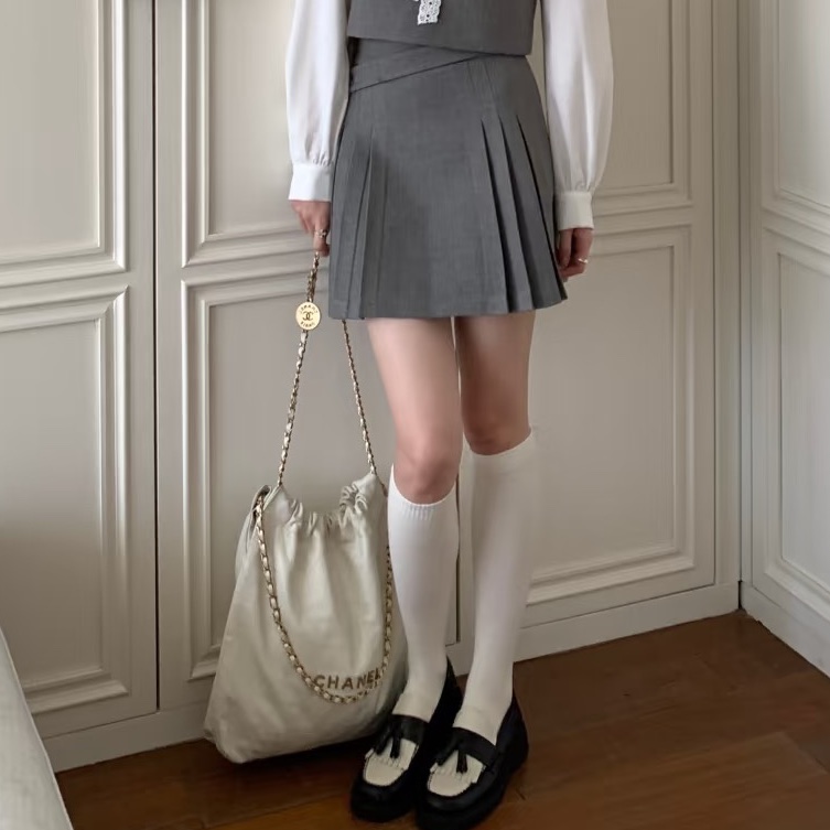 CHANEL香奈兒22Bag小號 附:同色系小包 白金垃圾袋 芯片款-7