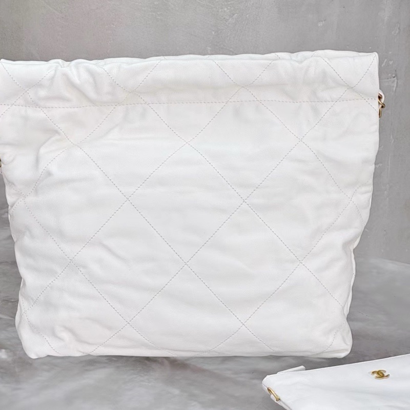 CHANEL香奈兒22Bag小號 附:同色系小包 白金垃圾袋 芯片款-12