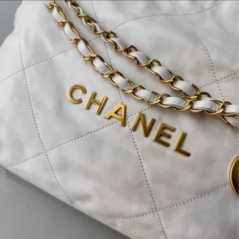 CHANEL香奈兒22Bag小號 附:同色系小包 白金垃圾袋 芯片款-14