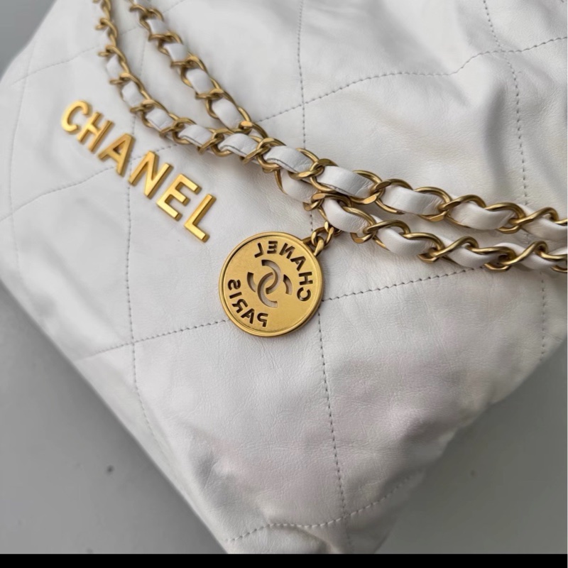 CHANEL香奈兒22Bag小號 附:同色系小包 白金垃圾袋 芯片款-15