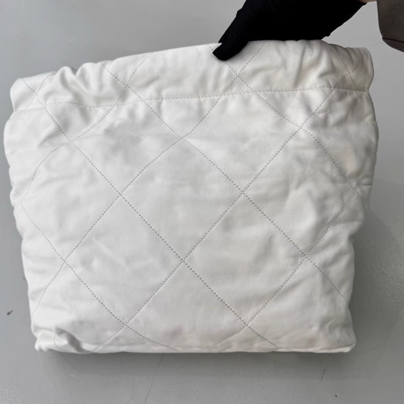 CHANEL香奈兒22Bag小號 附:同色系小包 白金垃圾袋 芯片款-16