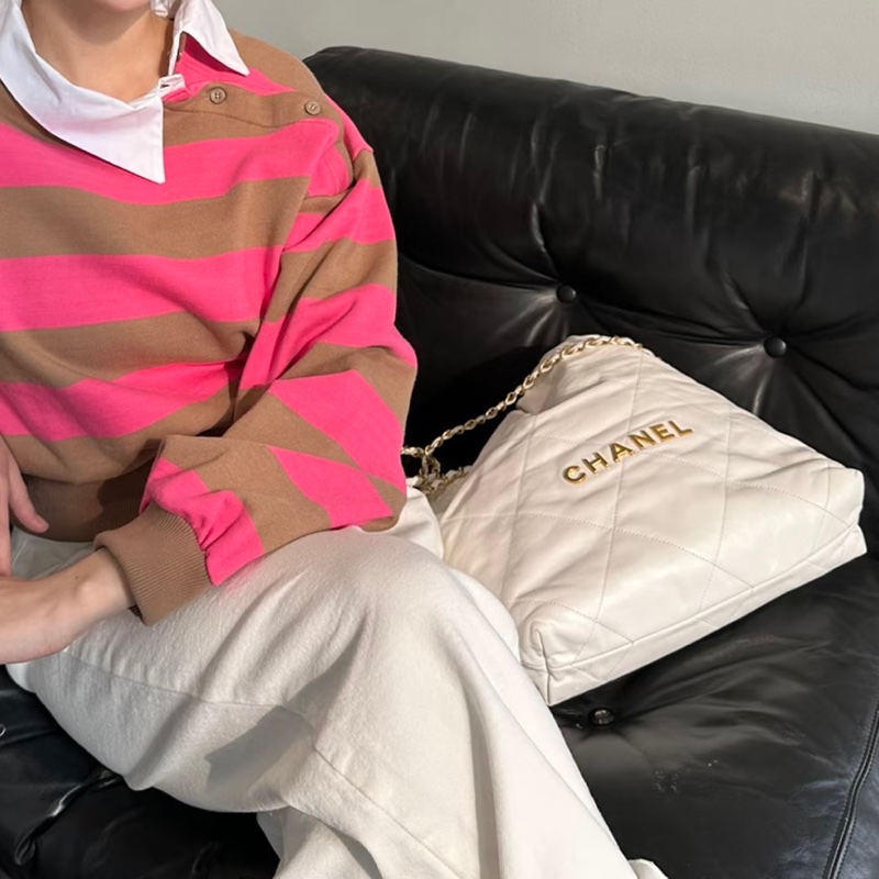 CHANEL香奈兒22Bag小號 附:同色系小包 白金垃圾袋 芯片款-22