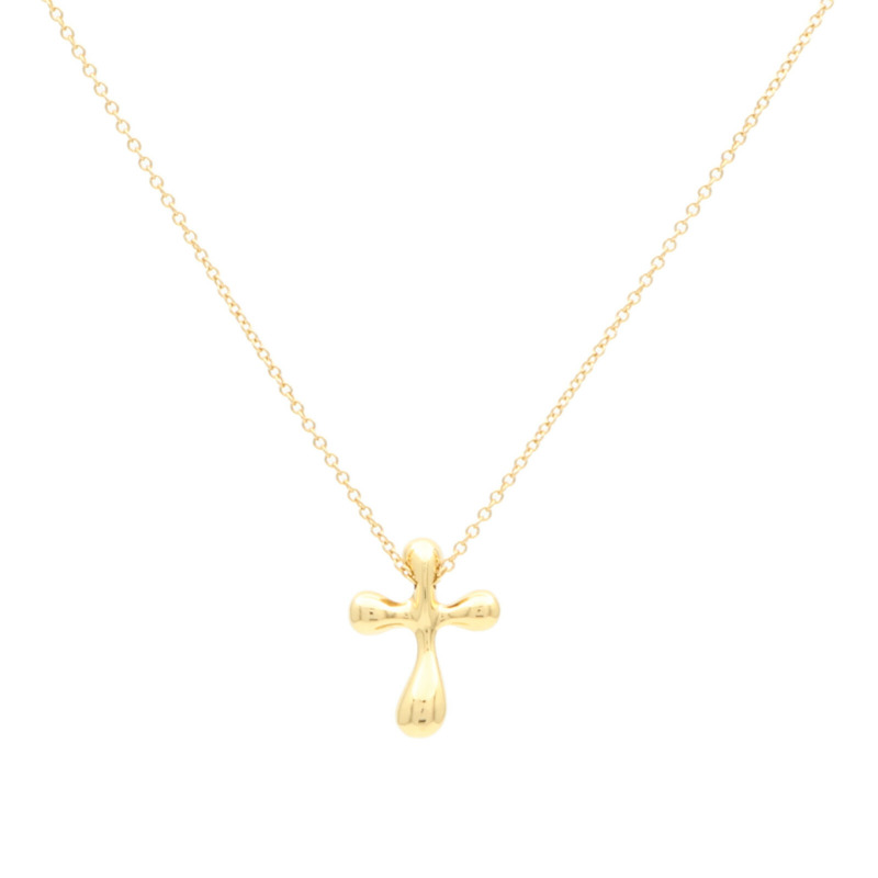 TIFFANY＆CO 18K黃金Elsa Peretti Cross Pendant項鍊-1