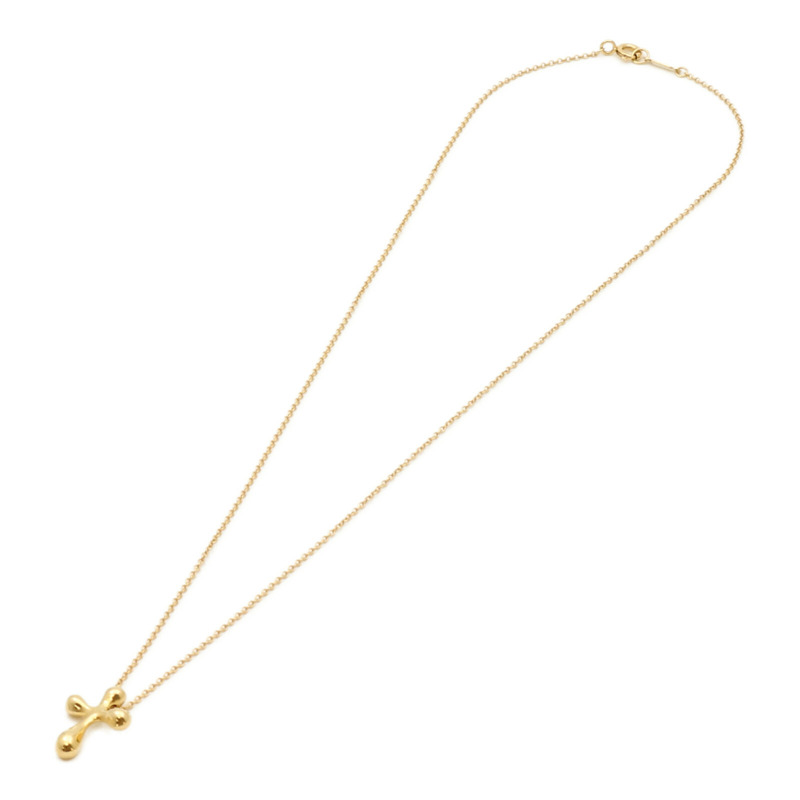 TIFFANY＆CO 18K黃金Elsa Peretti Cross Pendant項鍊-4