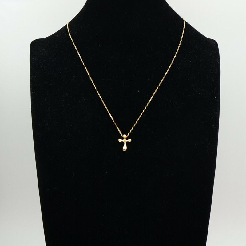 TIFFANY＆CO 18K黃金Elsa Peretti Cross Pendant項鍊-8