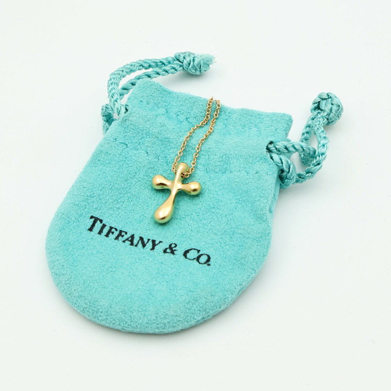 TIFFANY＆CO 18K黃金Elsa Peretti Cross Pendant項鍊-9