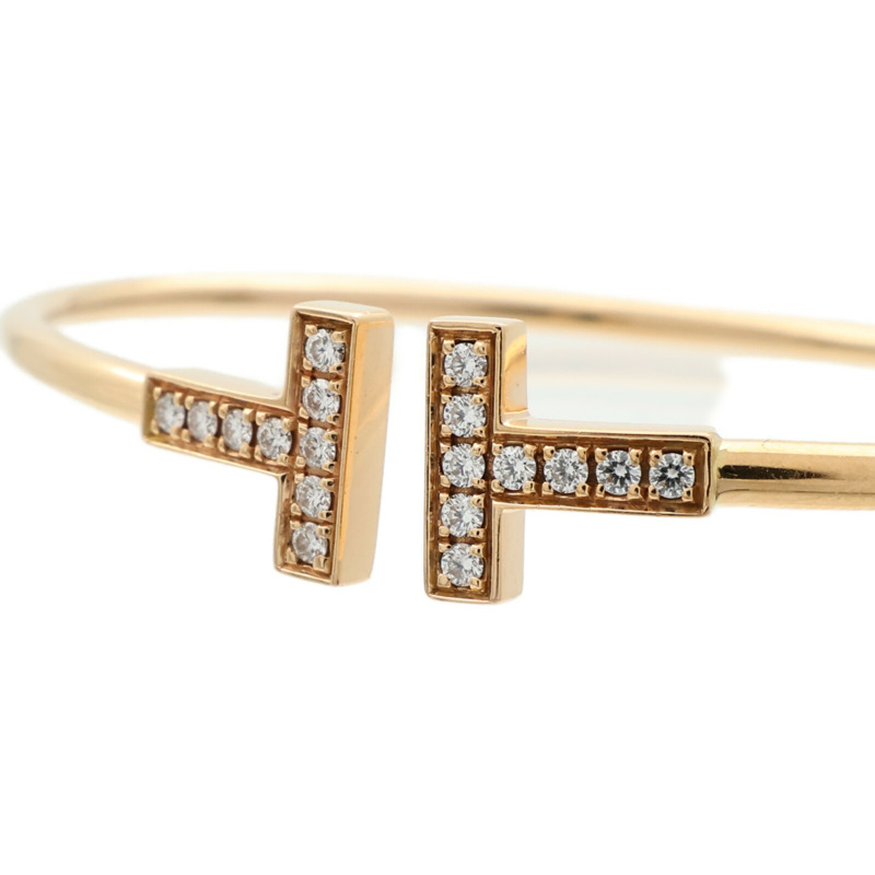 TIFFANY＆CO 18K玫瑰金T Wire Diamond Bracelet鑽石手鐲-4