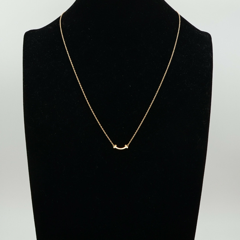 TIFFANY＆CO 18K黃金T-Smile Necklace Mini項鍊-7