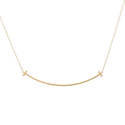 TIFFANY＆CO 18K玫瑰金T-Smile Necklace項鏈