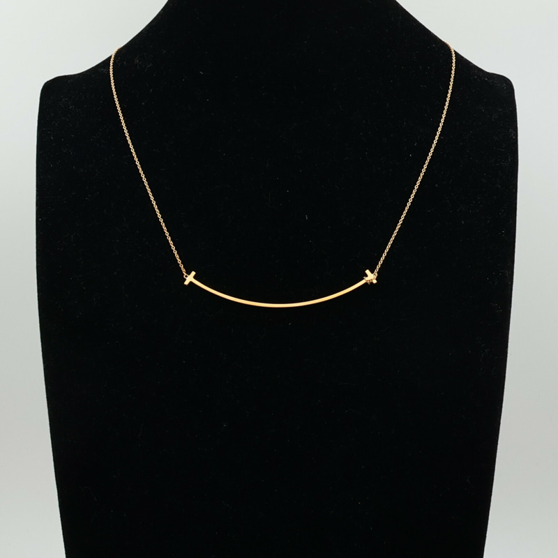 TIFFANY&CO 18K玫瑰金T-Smile Necklace項鏈-8