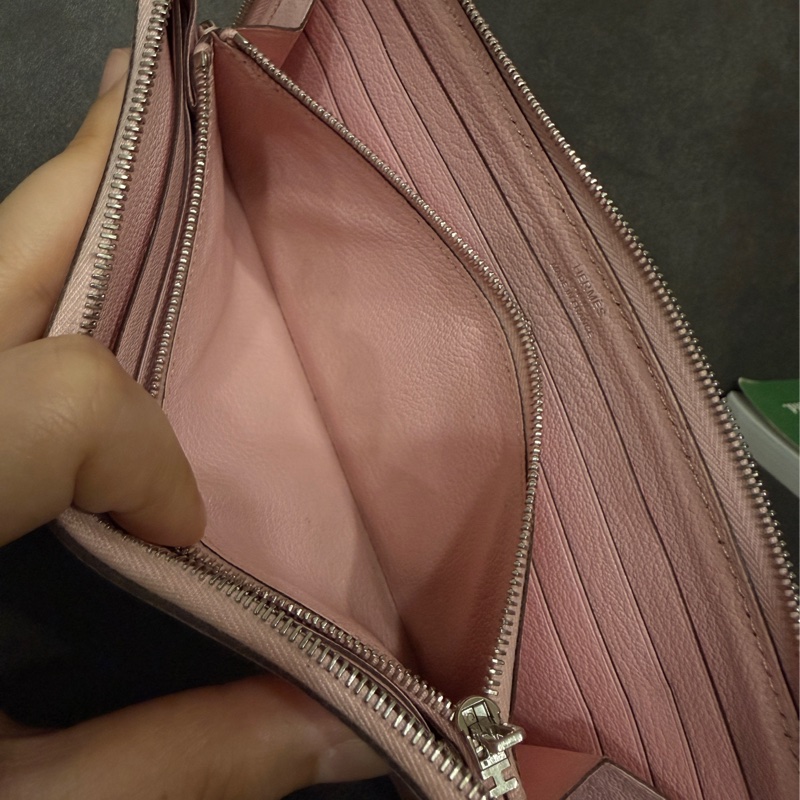 Hermès Azap Long Veau Swift 長夾 櫻花粉 X刻-5