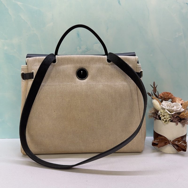 HERMES Herbag 31熊貓雙袋帆布包-1