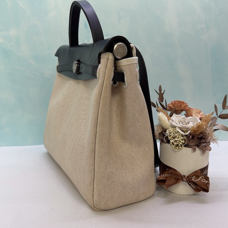HERMES Herbag 31熊貓雙袋帆布包-2